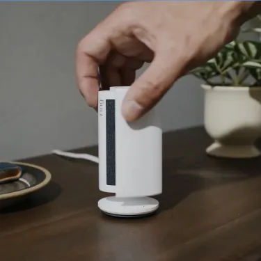 Close-up of the Ring Indoor Cam 4K detachable privacy lens cover