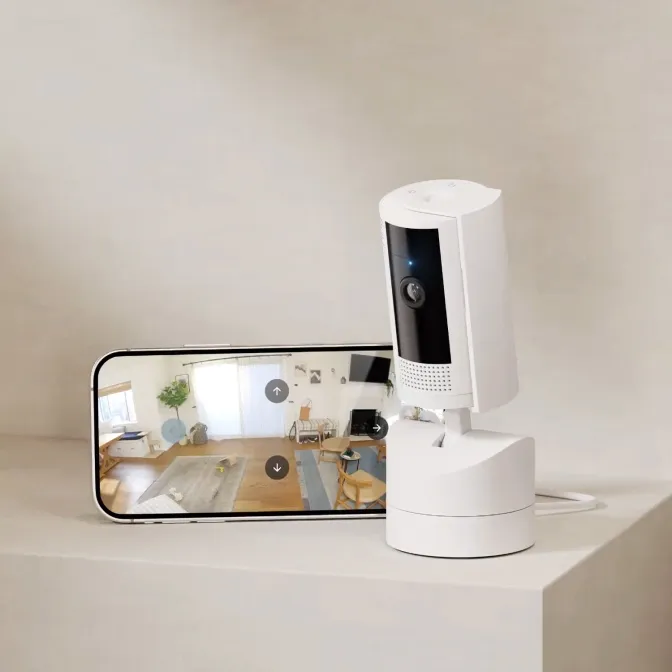 Ring Pan-Tilt Indoor Cam bye-bye blind spots illustration