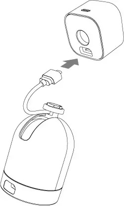Short USB cable linking the Pan-Tilt Mount to the Blink Mini camera