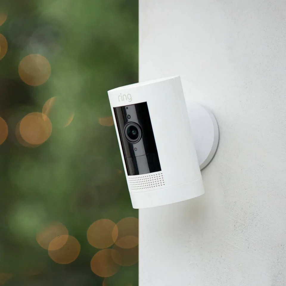 Ring Stick Up Cam mounted on an exterior wall
