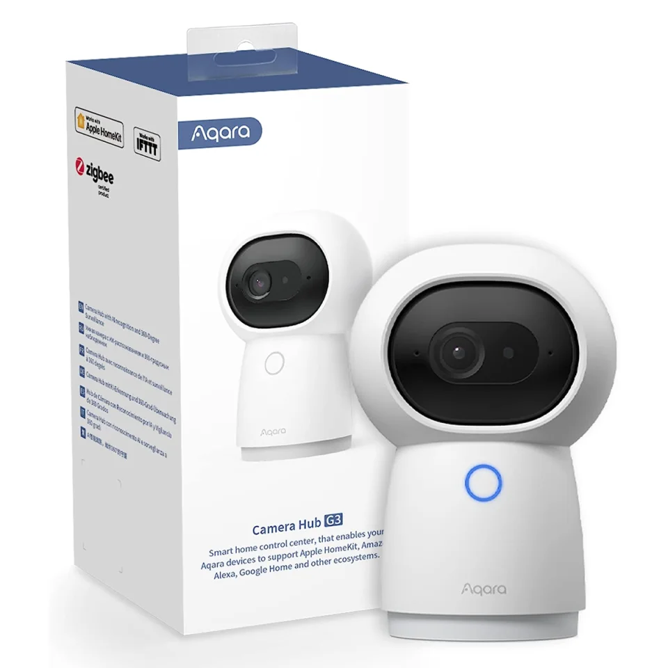 Aqara Camera Hub G3 2K pan and tilt camera with retail box