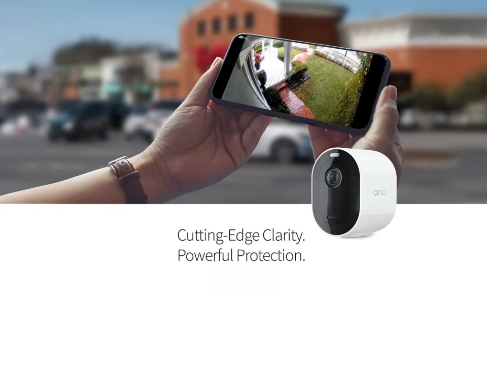 Arlo Pro 5S 2K camera live streaming in 2K on a smartphone through the Arlo Secure app