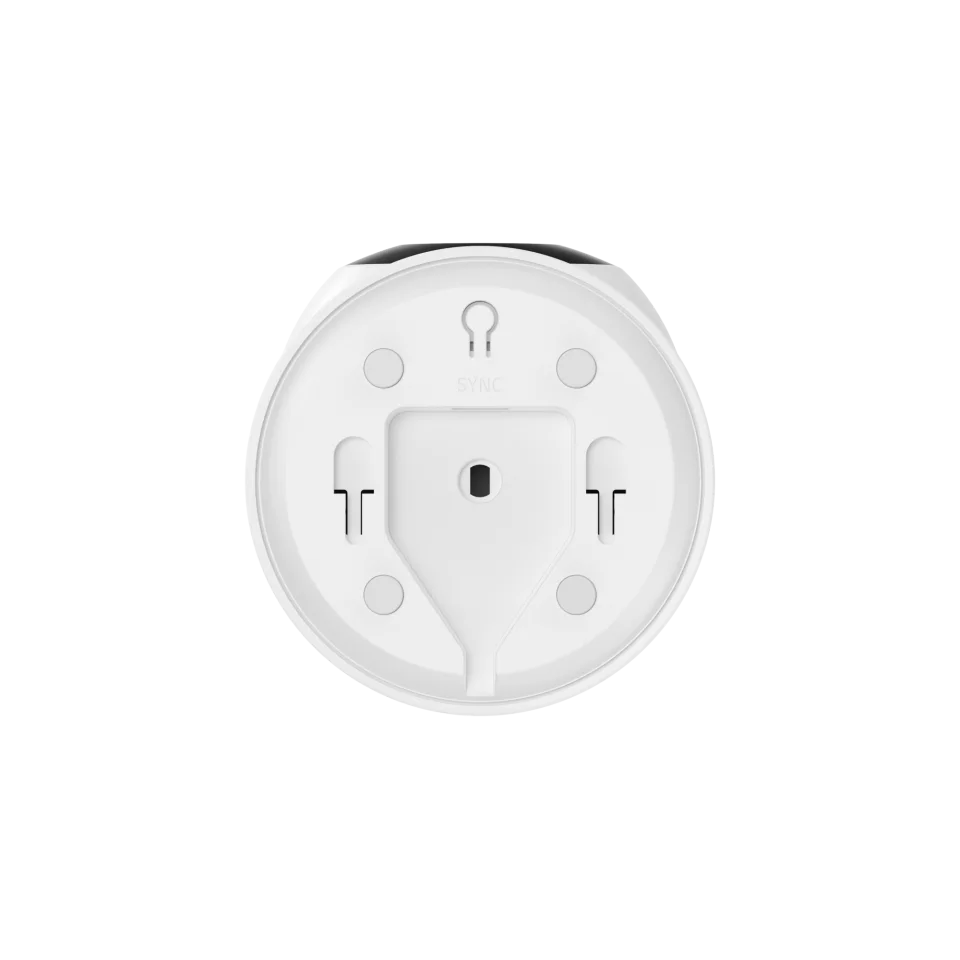 eufy Indoor Cam E30 bottom view with SYNC button and mounting points