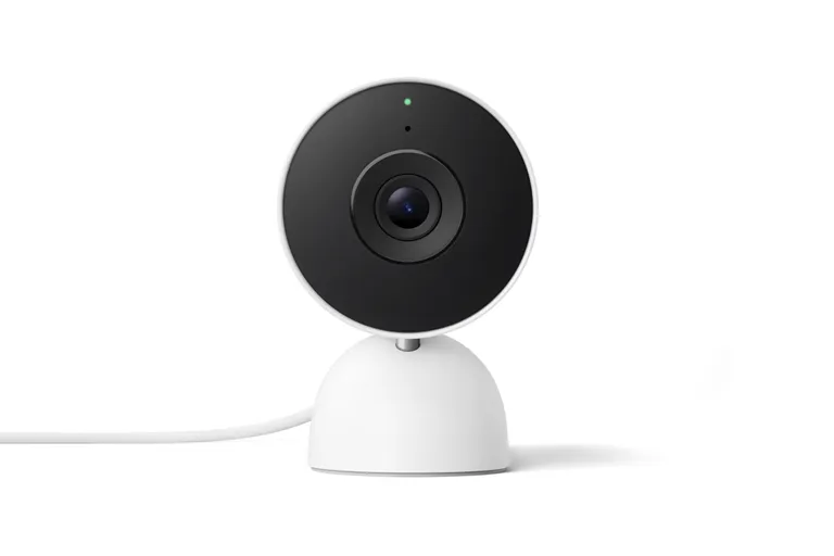 Front view of the Google Nest Cam Indoor (wired, 3rd gen)