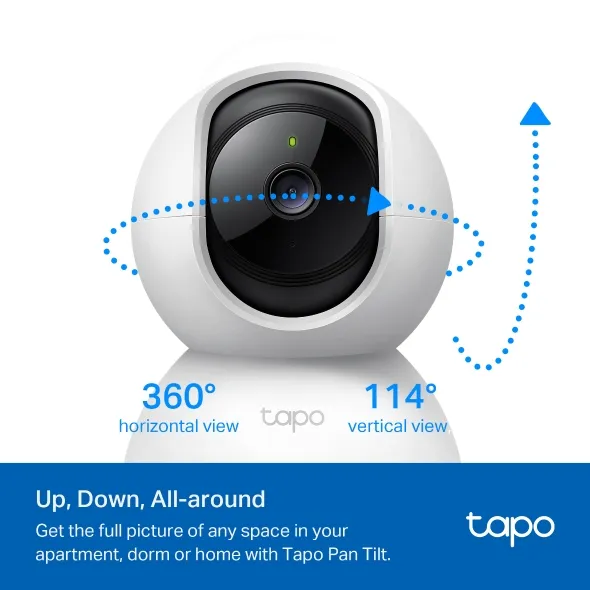 TP-Link Tapo C200 with 360 degree horizontal and 114 degree vertical pan-tilt view