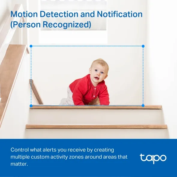 TP-Link Tapo C200 motion detection with person recognition and custom activity zones