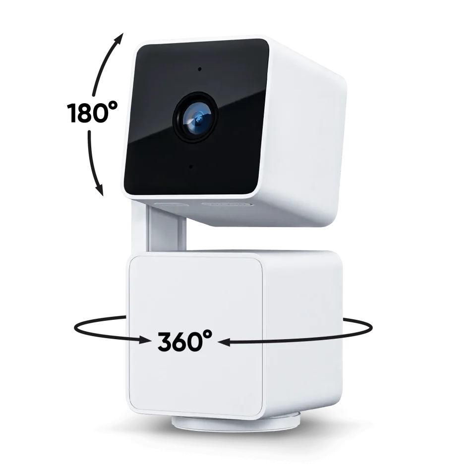 Wyze Cam Pan v3 official product photo showing 360-degree pan and 180-degree tilt