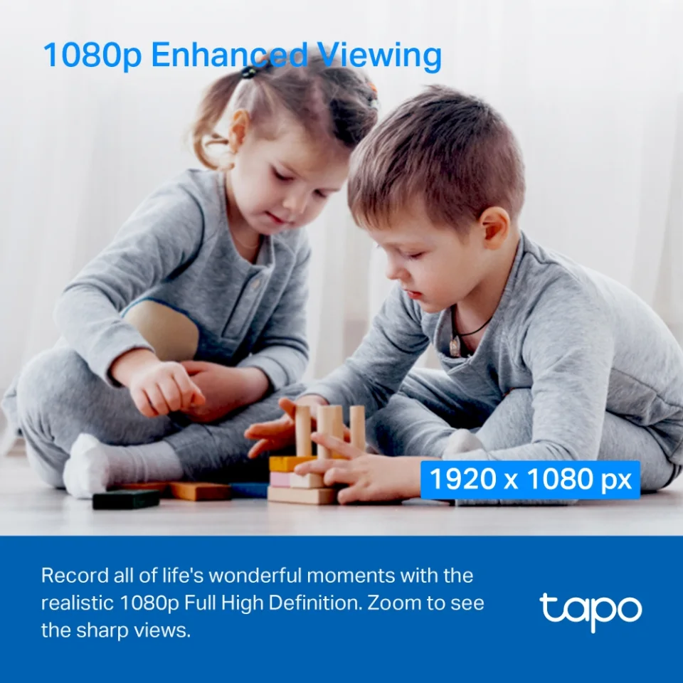 Official Tapo graphic for the Tapo C200 showing 1080p enhanced viewing at 1920 by 1080 pixels