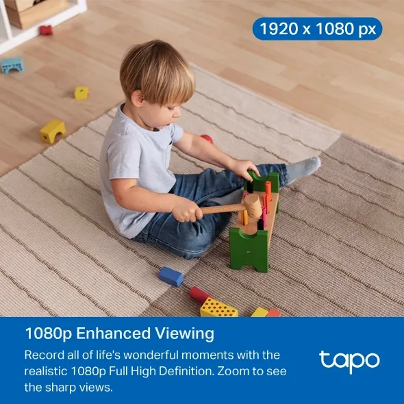 Tapo official 1080p Enhanced Viewing graphic, 1920 by 1080 pixels, from the Tapo C201 product set