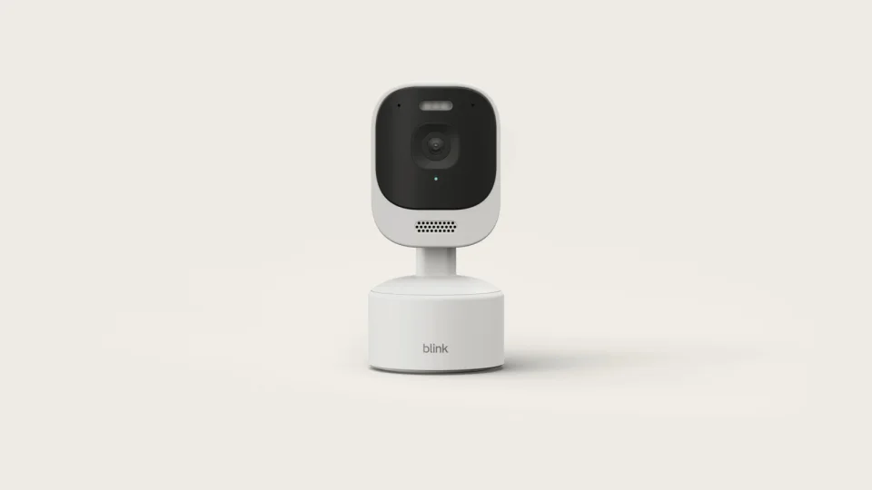 Blink Mini Pan-Tilt 2K+ on its motorized mount, official Amazon photo