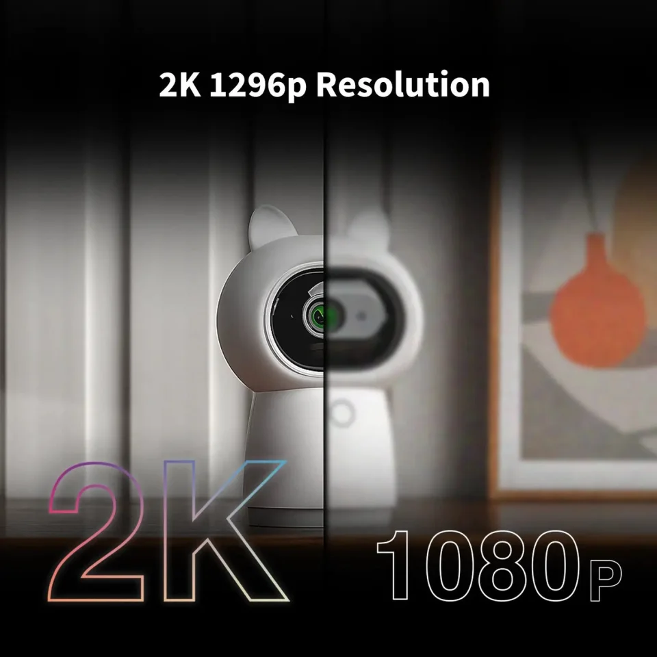 Aqara Camera Hub G3 graphic comparing its 2K 1296p resolution against 1080p