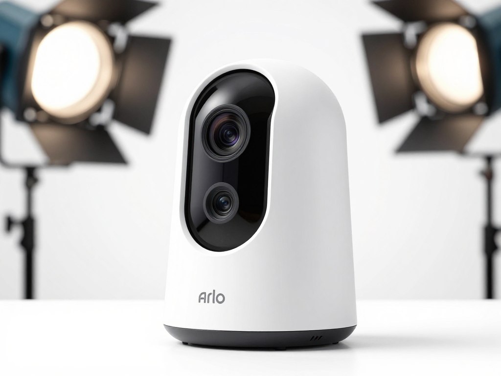 Arlo Essential Indoor security camera with privacy shutter closed