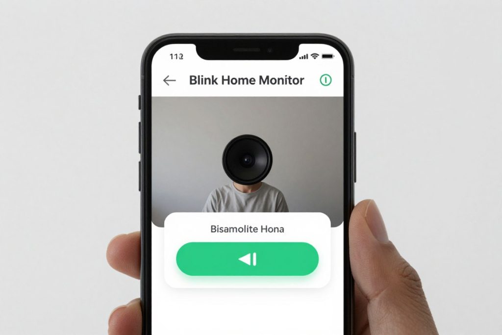 Blink Mini 2 app interface showing live view and motion alerts on smartphone