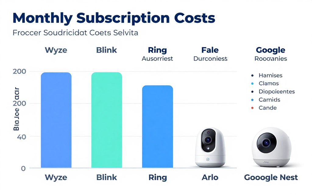 Chart comparing subscription costs across different camera brands