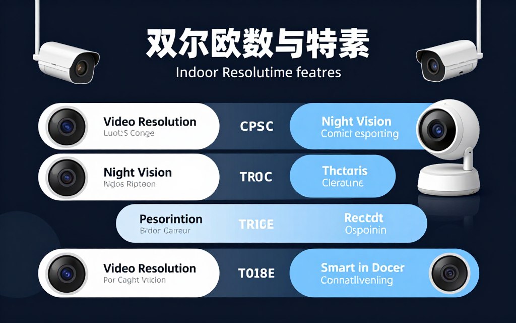 Comparison chart showing different indoor camera features side by side