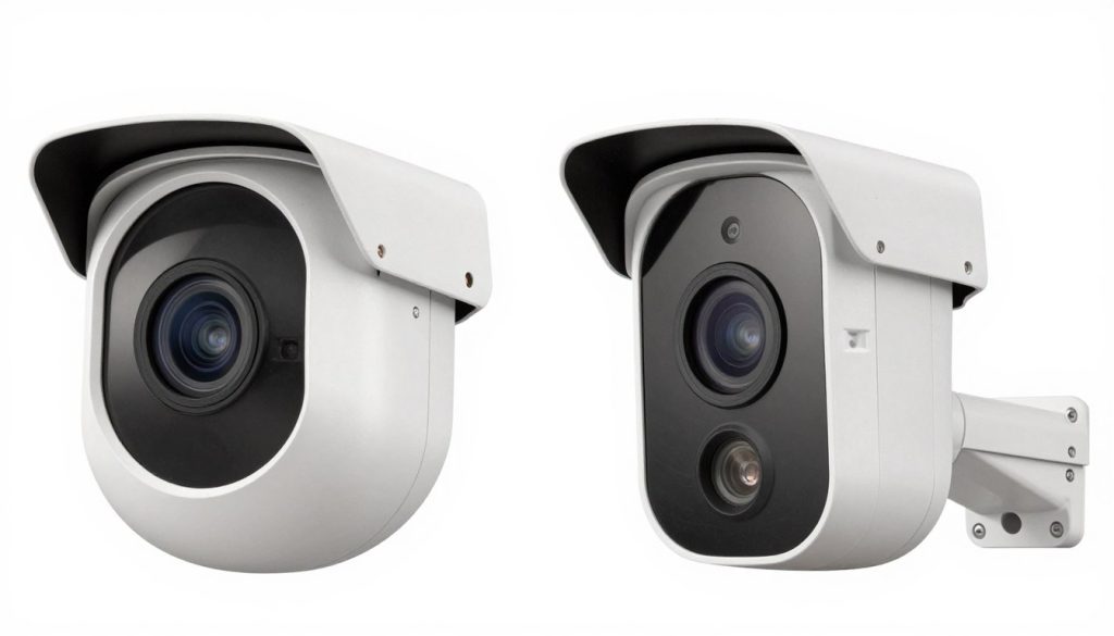 Indoor and outdoor security cameras side by side comparison