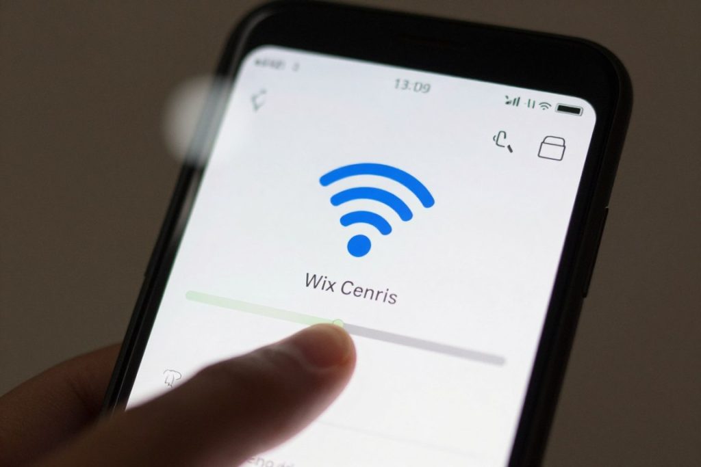 Smartphone showing camera app during WiFi setup process